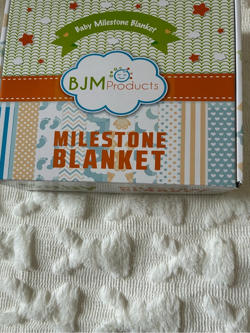 BJM Baby Milestone Blanket - Pink & Cream Kids Pajamas Blanket